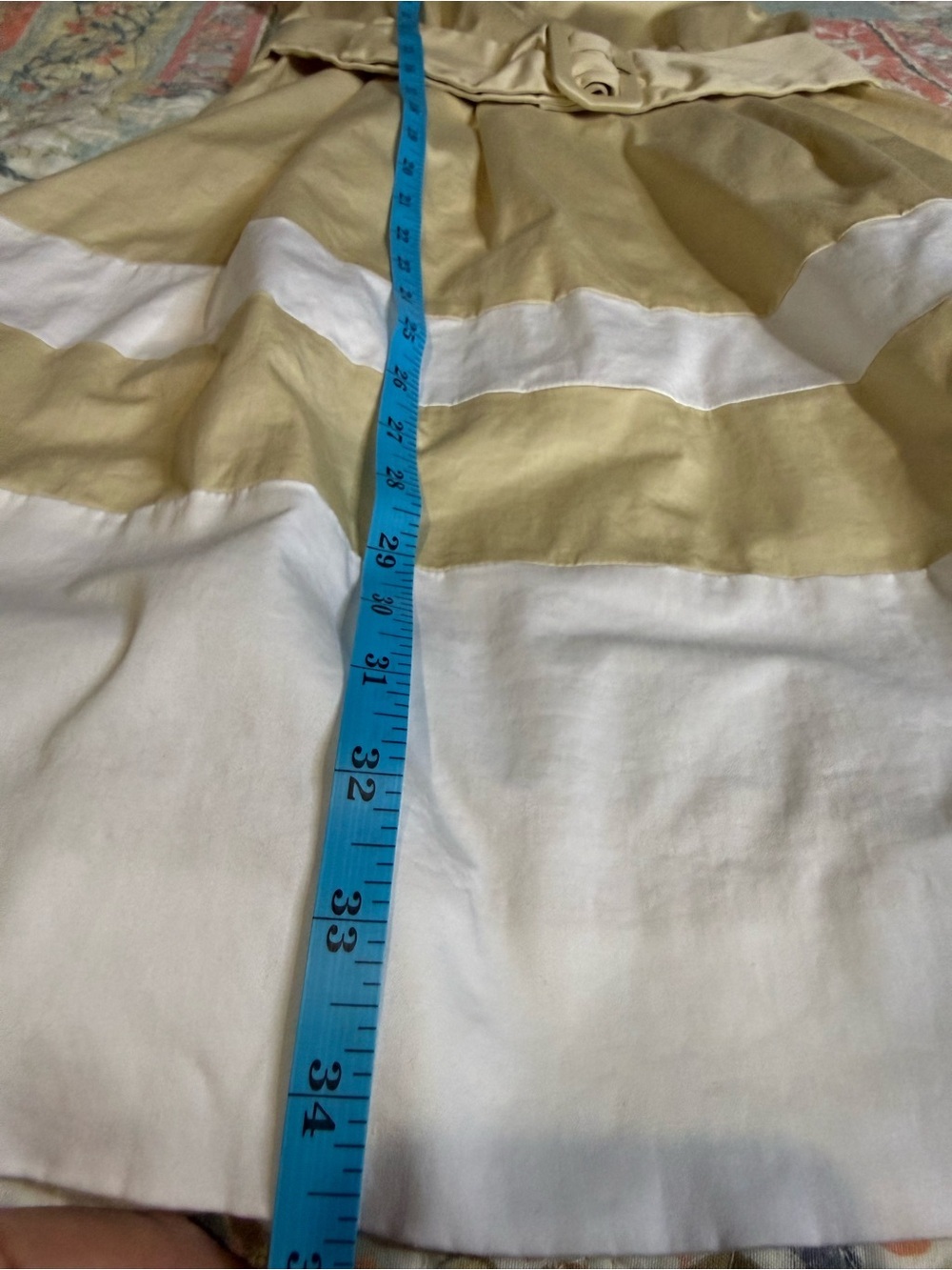 kate spade Yellow and White Belted Midi Dress size 6 100% Cotton Preppy Luxury - Picture 10 of 15